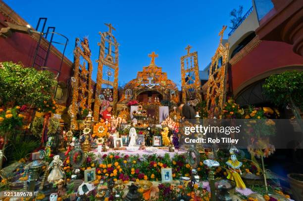 day of the dead altar - altar stock pictures, royalty-free photos & images