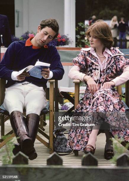 Prince Charles Sitting Next To Lady Sarah Spencer At A Polo Match