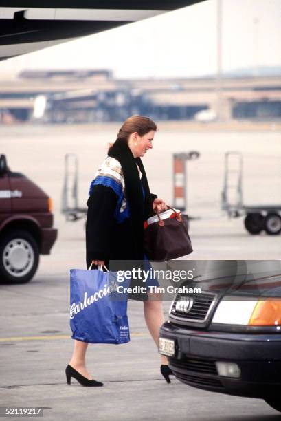 Tiggy Legge-bourke At Zurich Airport.