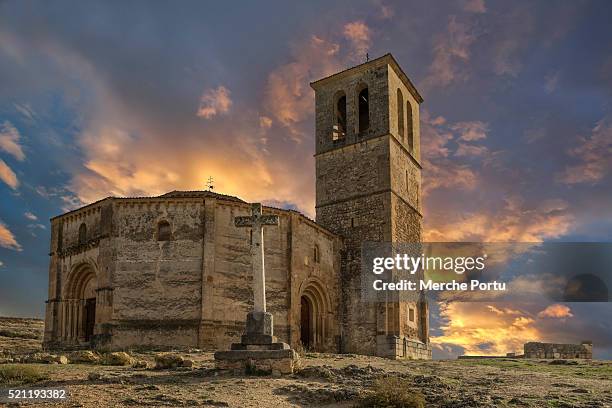 romanesque church in segovia - spain - romanesque stock pictures, royalty-free photos & images