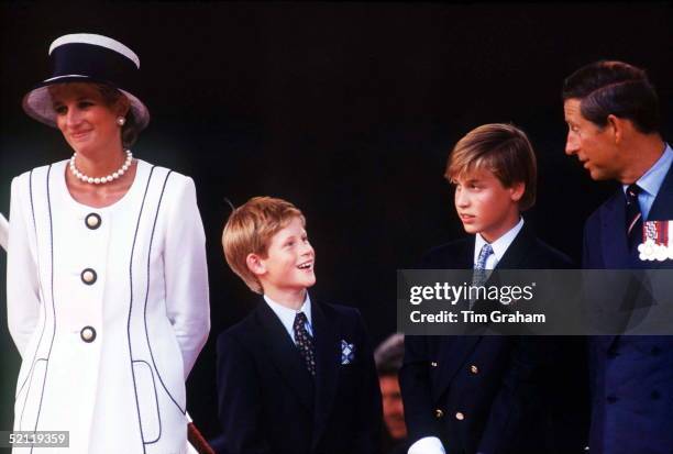 The Prince & Princess Of Wales & Princes William & Harry Attend Vj Day Commemorative Events