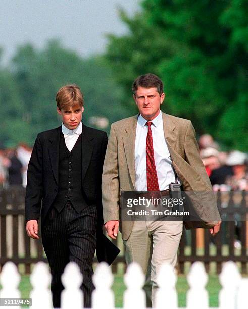 Prince William With His Bodyguard Christopher Tarr At The Eton Boys Tea Party At The Guards Polo Club