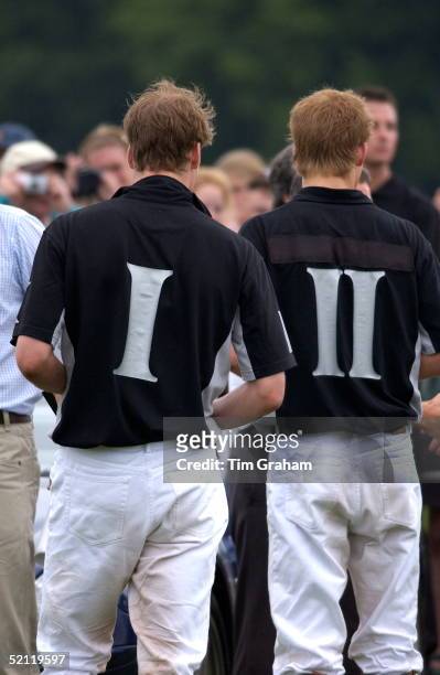 Back View Of Prince William And Prince William As They Walk Through The Crowds After Playing For The Mercedes-amg Polo Team Against The Beaufort Team...