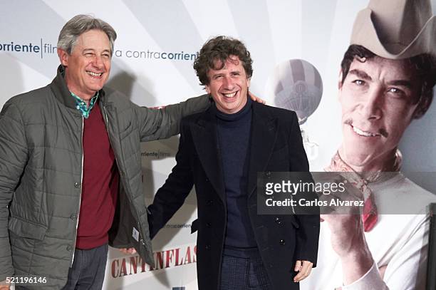 Spanish actors Josema Yuste and Gabino Diego attend "Cantinflas" premiere at the Verdi cinema on April 14, 2016 in Madrid, Spain.