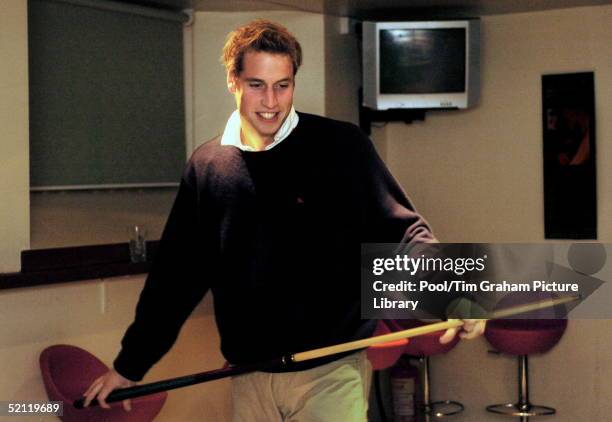 Prince William Plays Pool At A Bar In St Andrews Where He Is A Student. The Prince Is In The Last Year Of His Four-year Course At The Scottish...