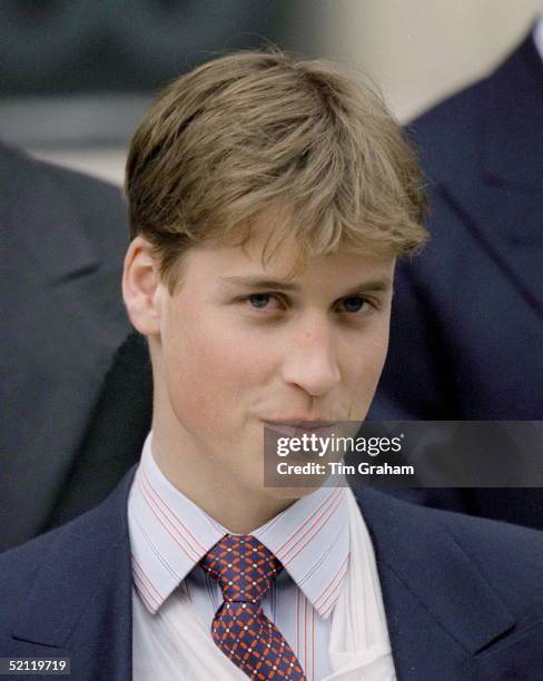 Prince William Attending The Christening Of Konstantine Alexios In London As Godfather Of The Child.