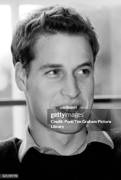 Prince William Smiling And In A Happy Mood As He Poses For Photographs To Mark His 21st Birthday.