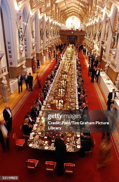 Guests Arrive For A State Banquet In St George's Hall, Windsor Castle In Honour Of President Jacques Chirac To Celebrate The Centenary Of The Entente...