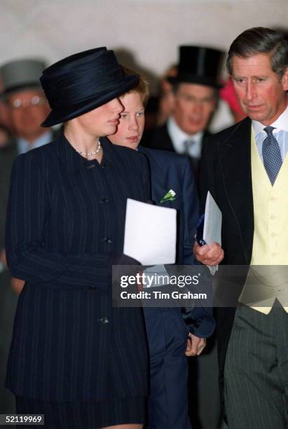 Zara Phillips With Prince Charles And Prince Harry At The Wedding Of Santa Palmer-tomkinson And Simon Sebag-montefiore