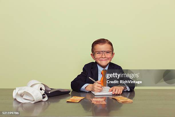 young brazilian boy accountant with money - 5 note stock pictures, royalty-free photos & images