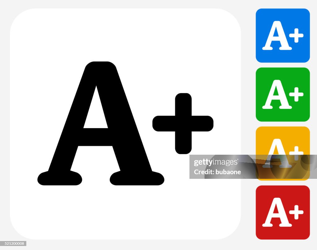 Grade A+ Icon Flat Graphic Design