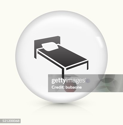 Bed icon on white round vector button Bed icon on white round vector button