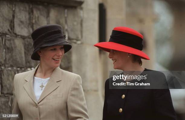 Zara Phillips And Sophie Rhys-jones Attending The Easter Service