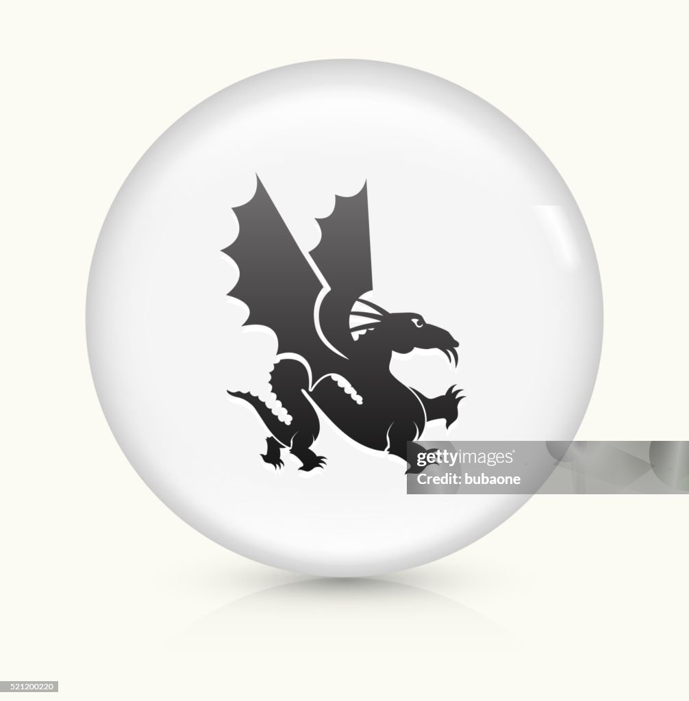 Dragon icon on white round vector button