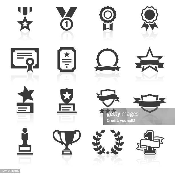 awards & commendations icons - record breaking stock illustrations