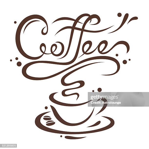 coffee type - stencil font stock illustrations