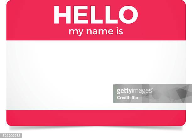 hello my name is - identity stock illustrations