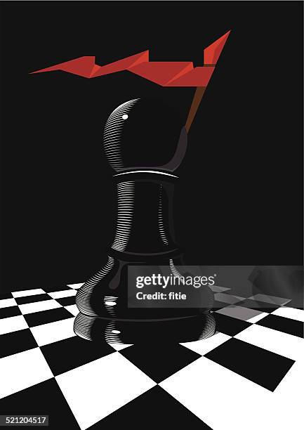 chess pawn attacker - chess board stock illustrations