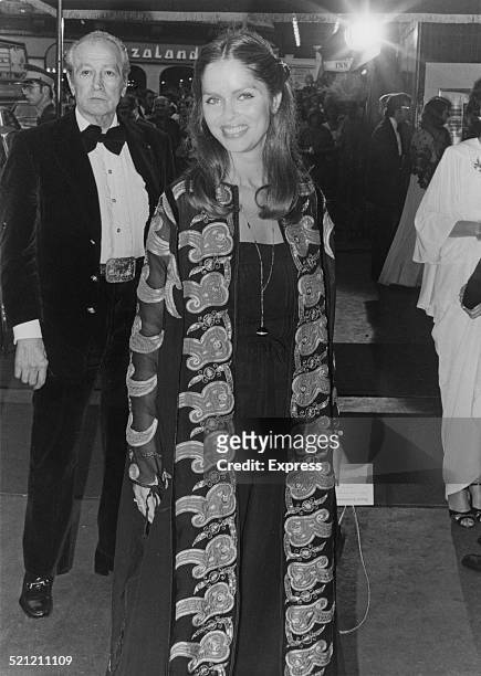 American actress Barbara Bach attends the premiere of the James Bond film 'The Spy Who Loved Me' at the Odeon cinema in Leicester Square, London, 7th...