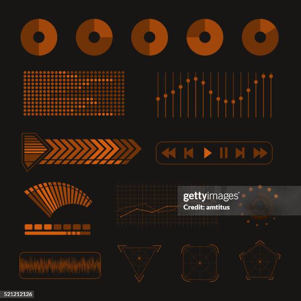 media-design-elemente - lautstärkeregler stock-grafiken, -clipart, -cartoons und -symbole