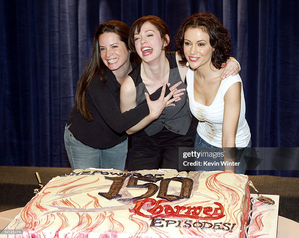 The WB's "Charmed" 150th Episode Cake Cutting