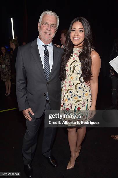 Lionsgate Co-Chairman Rob Friedman and actress Gina Rodriguez attend CinemaCon 2016 Experience the Magic of Lionsgate: A 2016 Sneak Peek and...