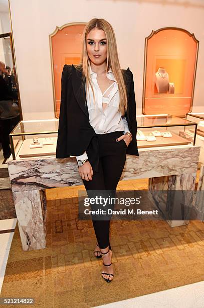 Tallia Storm attends the Bulgari flagship store reopening on New Bond Street on April 14, 2016 in London, England.