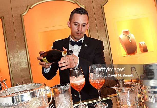 General view of the atmosphere at the Bulgari flagship store reopening on New Bond Street on April 14, 2016 in London, England.