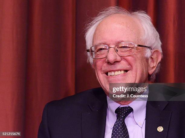 Democratic presidential candidate Senator Bernie Sanders attends Day 2 of the NAN 25th Anniversary National Convention at the New York Sheraton Hotel...