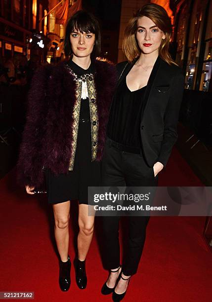 Sam Rollinson and Eve Delf attend the Bulgari flagship store reopening on New Bond Street on April 14, 2016 in London, England.