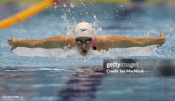 Jemma Lowe competes in the final of the Women's 200m Butterfly during Day Three of The British Swimming Championships at Tollcross International...