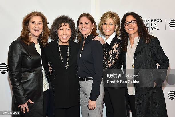 Paula Weinstein, Lily Tomlin, Marcy Ross, Jane Fonda and Dana Goldberg attend the Tribeca Tune In: "Grace And Frankie" - 2016 Tribeca Film Festival...