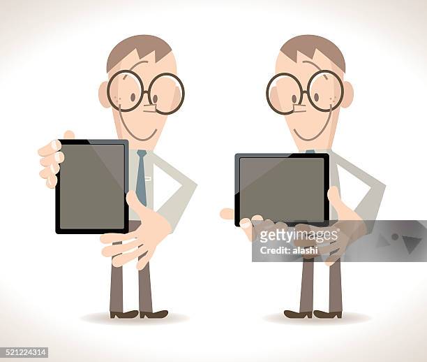 113 Person Working On Ipad Cartoon High Res Illustrations - Getty Images