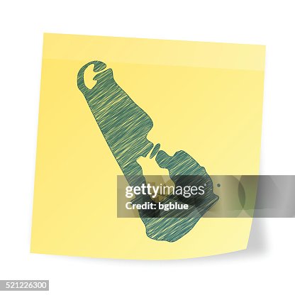 Tuvalu map on sticky note with scribble effect Tuvalu map on sticky note with scribble effect