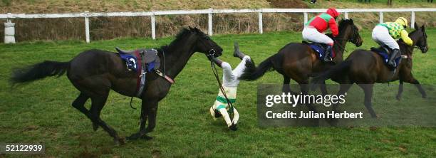 Miss Isabel Tompsett parts company with Ashfield Orchestra as Timmy Murphy and Captain Corelli lead the Adam Pogson ridden Ravenscar home to land...