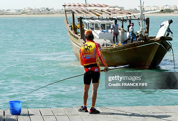 Uzbekistan's Rafael Nuritdinov is seen before the third stage of the Tour of Qatar cycling race between Al Wakra and Al Khor Corniche, 02 February...