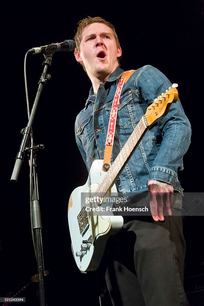 American singer Brian Fallon performs live during a concert at the ...