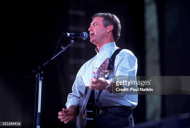 American Country musician Larry Gatlin performs onstage at the Nissan Pavilion during the Farm Aid benefit concert, Bristow, Virginia, September 12,...