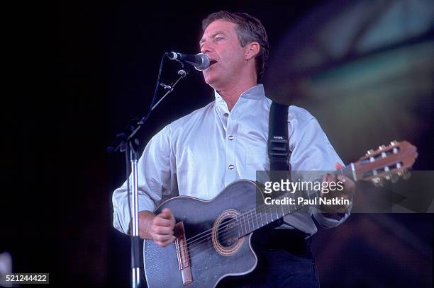 American Country musician Larry Gatlin performs onstage at the Nissan Pavilion during the Farm Aid benefit concert, Bristow, Virginia, September 12,...