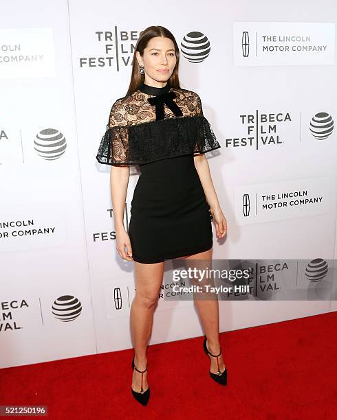 Actress Jessica Biel attends the "The Devil And The Deep Blue Sea" during the 2016 Tribeca Film Festival at John Zuccotti Theater at BMCC Tribeca...