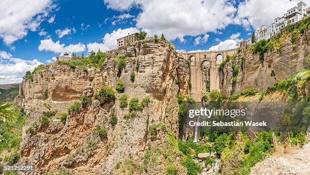 puente nuevo bridge, ronda. - ronda spain stock pictures, royalty-free photos & images