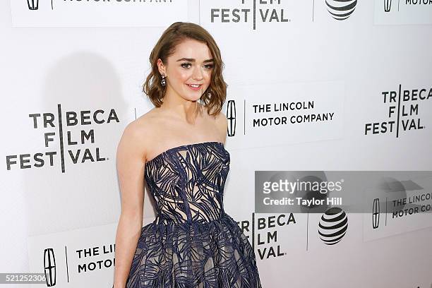 Actress Maisie Williams attends the "The Devil And The Deep Blue Sea" during the 2016 Tribeca Film Festival at John Zuccotti Theater at BMCC Tribeca...