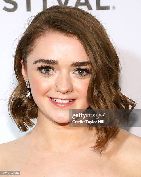 Actress Maisie Williams attends the "The Devil And The Deep Blue Sea" during the 2016 Tribeca Film Festival at John Zuccotti Theater at BMCC Tribeca...