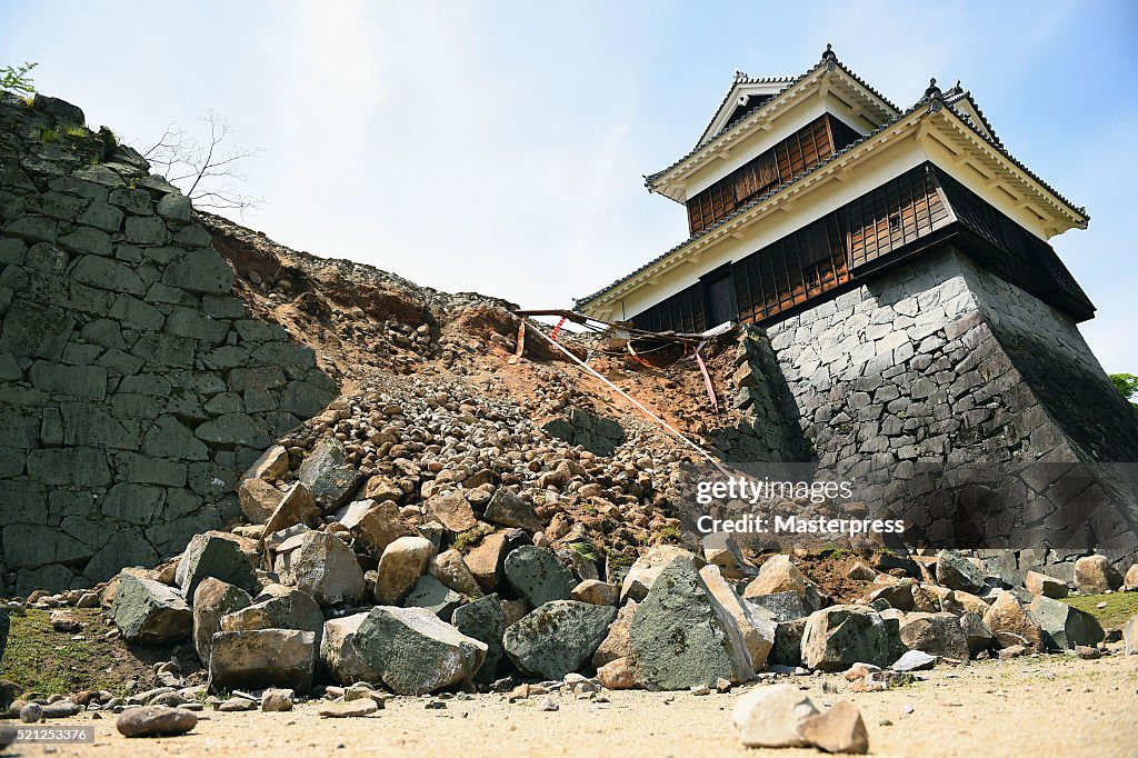 Kumamoto Castle Damaged By Magnitude 6.4 Earthquake In Japan