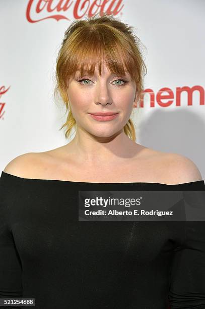 Actress Bryce Dallas Howard, recipient of the Excellence in Acting Award, attends the CinemaCon Big Screen Achievement Awards brought to you by the...