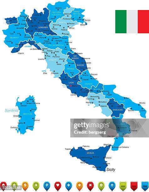 italy map - naples stock illustrations