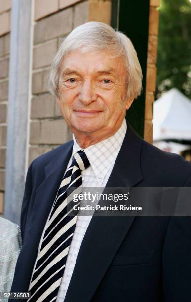 Cricket legend and TV commentator Richie Benaud attends the opening night of the "Edinburgh Military Tattoo - A Salute to Australia" at the Sydney...