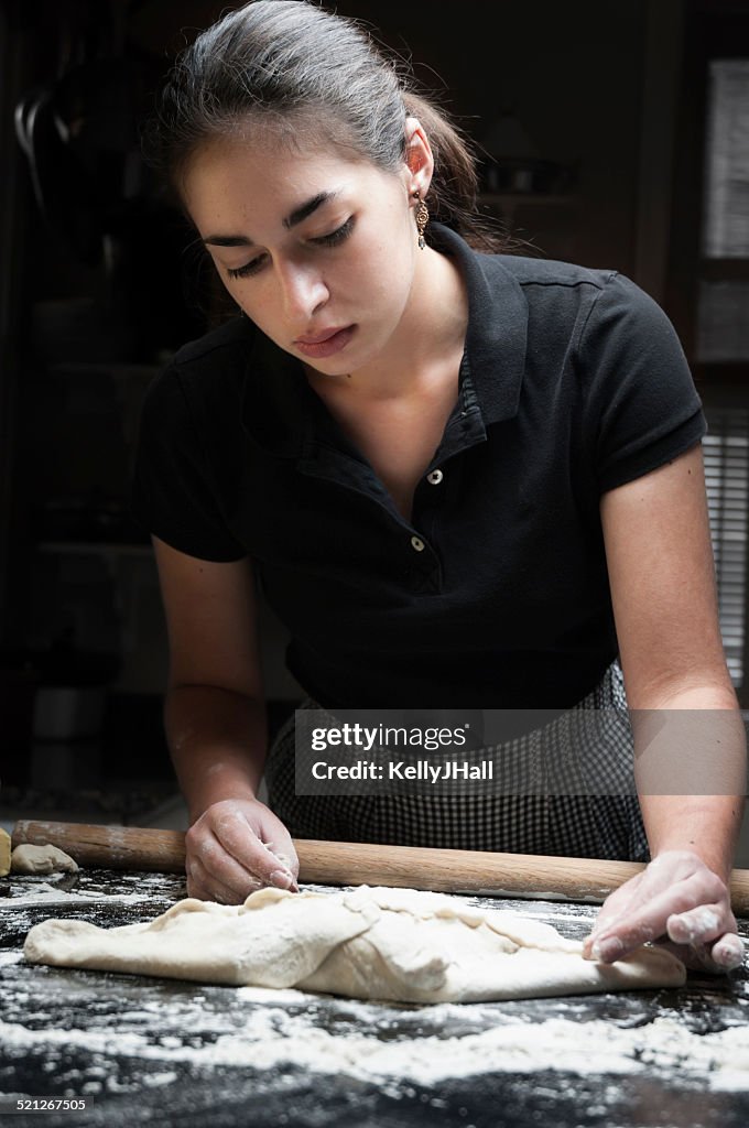 Young woman baking