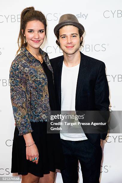 Jascha Rust and his girlfriend Helene attend the 'World of Cyberobics' presentation on April 14, 2016 in Berlin, Germany.