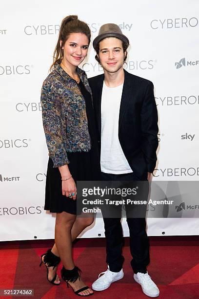 Jascha Rust and his girlfriend Helene attend the 'World of Cyberobics' presentation on April 14, 2016 in Berlin, Germany.